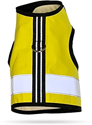 Kitty Holster Reflective Cat Harness – High-Visibility Cat Harness for Travel, Day and Night Walking - Soft Cotton Cat Accessories, Breathable, Secure & Washable, Made in USA - Sunshine Yellow, S to M