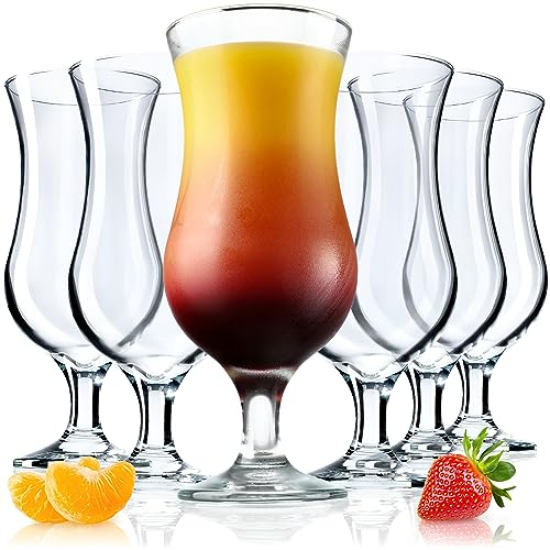 KADAX Lot de 6 verres à cocktail, verres à long drink de 460 ml, en verre robuste, passent au lave-vaisselle, verres pour cocktails, eau, smoothie (6 x 460 ml, clémentine)