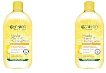 Garnier Micellar Vitamin C Water For Dull Skin 700ml, Brightening & Glow-Boosting Face Cleanser & Makeup Remover (Pack of 2)