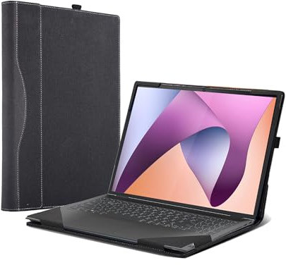 Laptop Cover for Lenovo IdeaPad Flex 5| Flex 5i 2-in 1 2023 Business Laptop 16 Flex 5 16 ABR 8 |16ALC7 |16IAU7 |16IRU8 | PU Leather Notebook Sleeve Detachable Protective Bag Shell (Dark Gray)