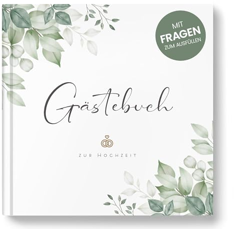 AmzLinkal Gästebuch Hochzeit mit Fragen zum Ausfüllen - Unvergessliche Hochzeitsbuch, Geschenk ideal für Hochzeiten, Jahrestage und Frisch Verheiratete