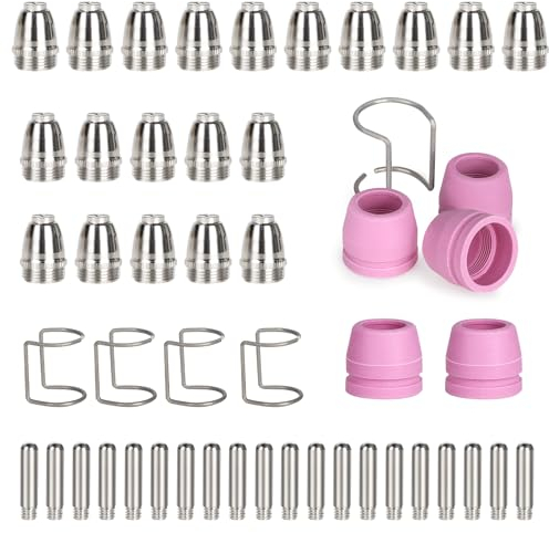 SWAWIS 50 Pièces Decoupeur Plasma Chalumeau SG-55, AG-60, WSD-60 1,2mm Buses Decoupeur Plasma Accessoires Consommables Kit