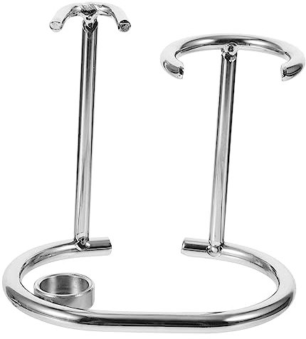 OSOLADY Rasierständer Und Rasierpinselhalter Silber Badezimmer Organizer Für Herren Platzsparend Mit Schnelltrocknendem Design