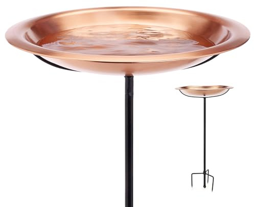 Good Directions Matte Copper Bird Bath on Garden Pole 18