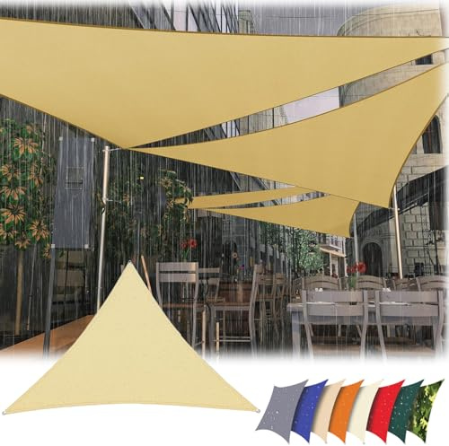 WGQR Toldo Vela de Sombra Impermeable 2x3x4m,Triangular Toldos Parasol con Protección Solar de Bloqueo UV 95%,Lona de Sombra de Sol para Patio,Jardín, Pergola, Terraza