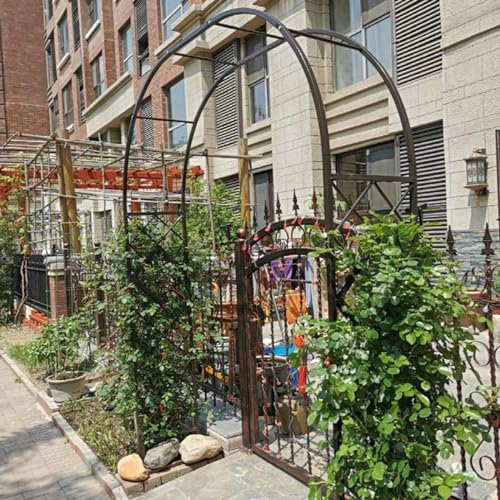 Sweet taize Arco de jardín Grande de Acero Verde para Plantas trepadoras, Ideal para Uso en Exteriores e Interiores, césped, Patio, jardín, Boda, establo, cenador de Rosas, 220 x 230 cm.