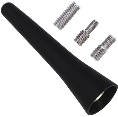 6,5cm Mini Antena Coche Corta, Antena Radio Coche FM/Am/Dab, Antena para Coche con 3 Tornillos M4/M5/M6, Compatible con Antena Coche Amplificada, Estilo Deportivo, Fácil de Instalar