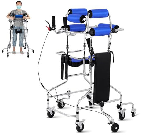 Ayudas Para Caminar Andador Con Ruedas Vertical Para Personas Mayores, 8 Ruedas, Ligero, Con Frenos De Mano, Altura Y Ancho Ajustables, Para Uso En Interiores Y Exteriores.