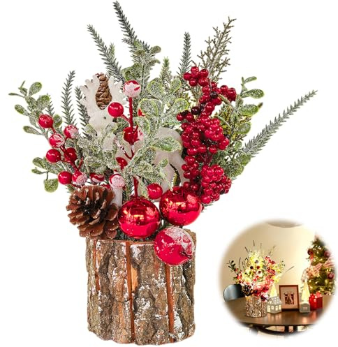 Mini árbol de Navidad Pequeño, Mini árbol de Navidad Artificial, Mini árbol de Navidad, Árboles de Navidad Artificiales Adornos, Árbol de Navidad de Mesa Pequeño, Árbol de Navidad de Mesa Artificial