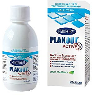 Emoform Polifarma Plak Out Active Collutorio 0,12% Clorexidina - 200 ml, Menta