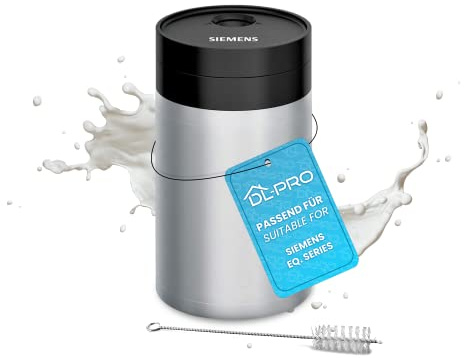 DL-pro mjölkbehållare 0,5 l isolerad lämplig för Siemens EQ. Helautomatiska kaffemaskiner TZ80009N TZ80009 med rengöringsborste