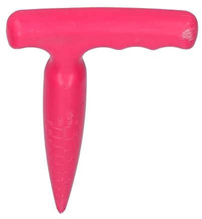 QITERSTAR Perforadora de tierra, 18 x 11,5 cm, herramienta de mano para trasplantar plántulas (rosa)