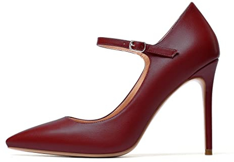 EDEFS - Escarpins Femme - Mary Janes Chaussure - Lanières Femme - Talons Hauts Aiguilles - Bout Pointure fermé