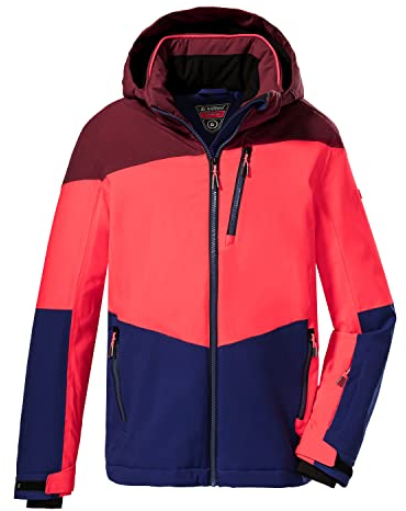 killtec Jungen Skijacke/Funktionsjacke mit Kapuze und Schneefang KSW 161 BYS SKI JCKT, graumelange, 116, 38494-000