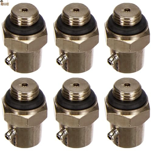 BricoLoco.com Llave de purga para radiador con válvula de salida orientable. ¡¡¡ PACK 6 uds.!!! Purgador radiador con tornillo de apertura y cierre. Rosca macho 3/8”. (6)