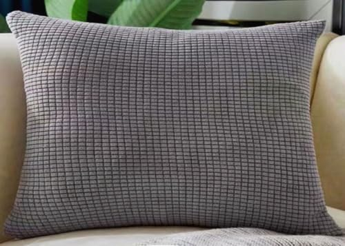 Stretch Kissenbezug 40x60/50x70 Kissenbezüge 60x70, Sofa Kuschelkissen Bezug Cord Zierkissenbezug Dekokissen Sofakissen Mit Reißverschluss Kissenhülle Dekorative(Dark Grey,50x60 cm Set of 2)