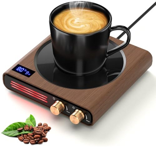 CEROBEAR Mug Warmer, 50W Electric Coffee Mug Warmer for Desk Office, Cup Warmer with 9 Tempreture Settings, 1-9H Timing, 4H Auto Shut Off, Smart Beverage Warmer for Coffee, Cocoa, Tea, Milk