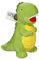 Relaxdays Spardose Dinosaurier, lustiges Design, Sparschwein Keramik, zum Öffnen, HBT: 19x10x15,5 cm, Sparbüchse, grün
