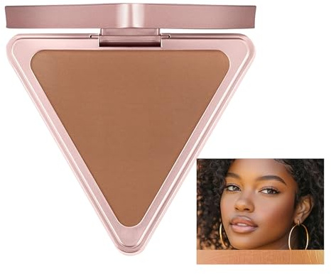 Bronceador Mate, Bronceador en Polvo para Rostro, Compacto Mate de Forma Triangular para Rostro, Mejillas y Cuerpo