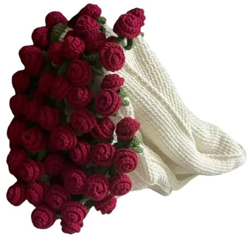 Guaber Manta de flores de ganchillo para adultos principiantes hecha a mano con tutorial de video paso a paso (idioma español no garantizado) manta de rosas hecha a mano