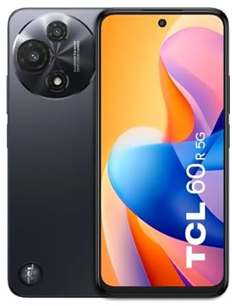 TCL 60R 5G Android Smartphone, 6-inch LCD Display, 128GB Storage, 4GB RAM, Dual SIM, 50MP Camera, Black (Renewed)