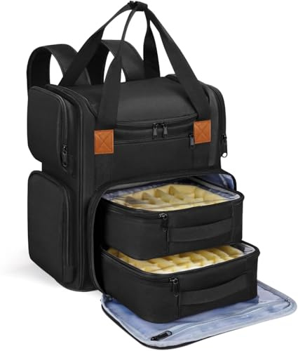 Bolsa organizadora grande de esmalte de uñas: mochila de esmalte de uñas de gel con capacidad para 84 botellas de esmalte de uñas y lámpara de uñas, bolsa de almacenamiento de esmalte de uñas de doble
