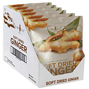 Amphora Conventional Soft Dried Ginger 4 oz (113 gr) per pouch (Case of 6 pouches)