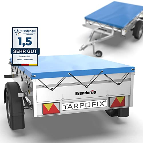 Tarpofix® Anhänger Plane 150 x 100 cm inkl. Planenseil | Anhängerplane Flachplane aus PVC PLANENMATERIAL | Verstärkte Brenderup Anhänger Plane für DDR PKW Hänger | Abdeckplane Anhänger Abdeckung Blau