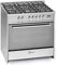 GURARI Gas-Standherd GCH G 910 X, Gas Standherd 90 cm/Range Coocker / 111L / Gasgrill/Unterhitze/Drehspieß/ 5 Hochwertige Brenner/ 4 kw WOK/Erdgas/Propangas/Edelstahl/Inkl. WOK Adapter