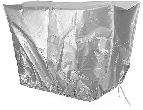 Fdit Cubierta de Aire Acondicionado de Ventana para Exteriores, Cubierta de Unidad, Cubierta Protectora Impermeable Transpirable para Muebles Centrales para Patio Exterior (86x35x60cm