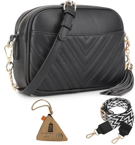 Wuciray Bolso Mujer Bolso Bandolera Mujer Negro Bolsos de Mujer Pequeño Malas Senhora Cuero PU con Correa Ancha Crossbody Bag