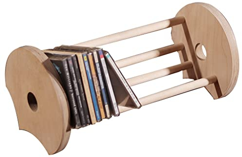 Cd-rack Cd-lagringshållare CD-hylla liten multifunktionell förvaringsställ bokhyllor spelskivställ medielagringsställ (naturlig 40 x 20 x 20 cm)