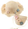 HIMKI Strohhut Tasche Set Kinder Sonnenhut Süßer Sommer Strandhut + Strohtasche für Mädchen Reisehut mit Blumendeko für den Urlaub Reise Outdoor, Kopfumfang: 52-54 cm (Stroh, Beige-A)
