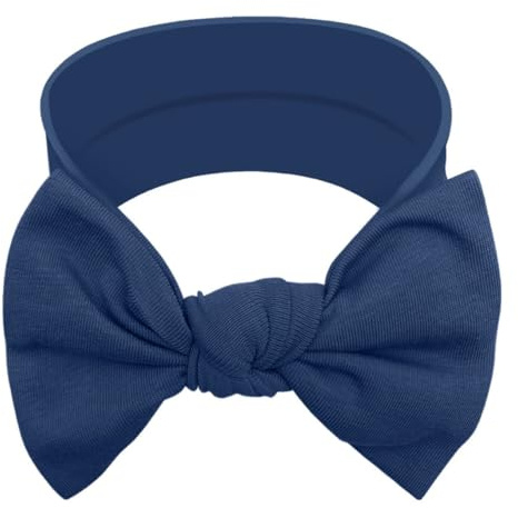 BABYGIZ Baby Girl Headbands-Infant,Toddler Cotton Handmade Hairbands with Bows Child Hair Accessories (Navy Blue)