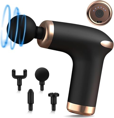 FACAIO Pistola Massaggio Muscolare, Pistola Massaggio Muscolare Professionale, Pistola per Massaggi in Tessuto Profondo, 6 Velocità 3500RPM con 4 Testine, Scaccia la Fatica, Accendi la Vitalità