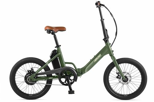FabricBike Volt - Vélo électrique Pliable pour Adulte 20, Moteur de 250 W, Batterie Amovible 36 V 10 Ah, Vitesse 25 km/h (Cayman Green)