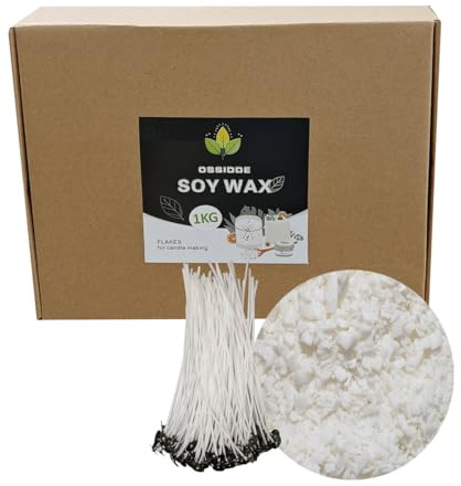 Ossidde Premium sojavax – 1 kg naturliga ekologiska sojavaxflingor – ljusvax för gjutning – sojavaxljus – vaxljus – ljusvaxgranulat – vax för stearinljus – soy candle vax
