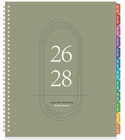 2026-2028 Monthly Planner Calendar - 3 Year Planner 2026-2028, Jan 2026–Dec 2028, 8.5 x 11, 36 Monthly Calendar with Colorful Tabs, Inner Pockets for Home, School or Office Use