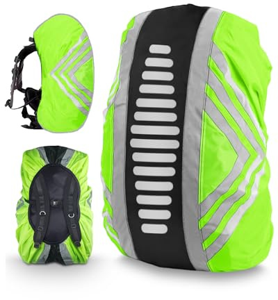Victoper Waterproof Backpack Cover Reflective Rucksack Cover for Hiking Travel Camping-High Visibility Waterproof Bag Cover for Backpack Up to 40L-Durable & Lightweight Pack Protector