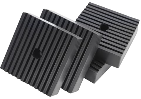 PWEOW Solid Shock Pad for Air Compressor Vibration Pad or Equipment Shock Absorbing, Air Compressor Rubber Mounts Solid Rubber Anti-Vibration Isolation Pad, Super Duty 4X4X1 4-Pack