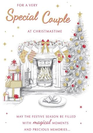 Christmas Card, For a Special Couple at Christmastime - 9 x 6 inches - Piccadilly Greetings