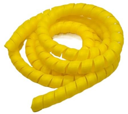 Styire Gaines de câble spiralées colorées de 1 mètre, diamètre 10 mm/14 mm, Tube d'enroulement retardateur for la Protection des Fils Gaine de Protection(Yellow,ID 10mm)