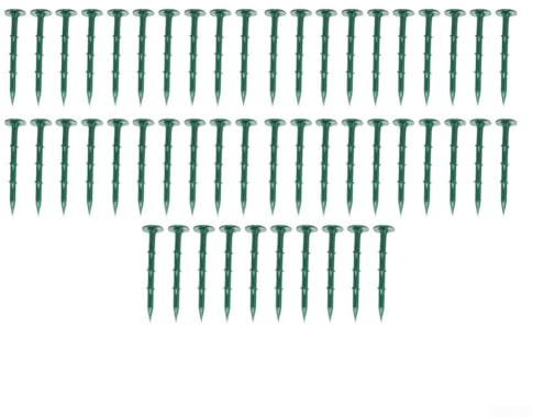 Picchetti in plastica da 16 cm per ancorare barriere in tessuto pacciamatura e copertura del terreno in giardini, campi agricoli e paesaggistica (50 pezzi)