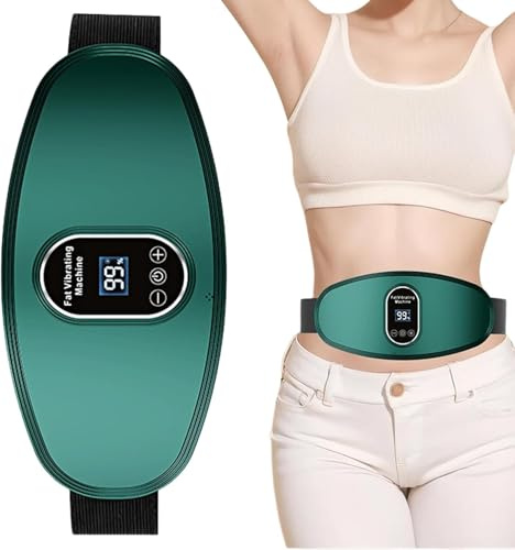 Cinturón Abdominal de Masaje, Máquina Reductora de Grasa Abdominal, Máquina Eléctrica Inalámbrica para Quemar Grasa, Modelar Silueta y Ejercicio En Casa (Verde)