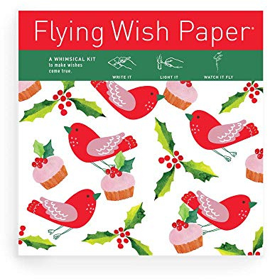 Flying Wish Paper, Christmas Cakes & Cupcakes, Original Wishing Paper Kit Artwork, Large Kit, 7 x 7