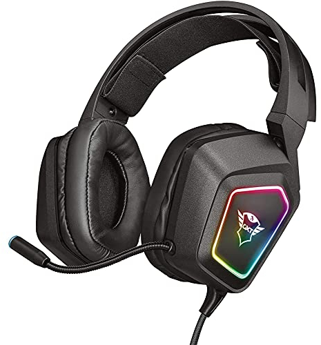 Trust Gaming Headset GXT 450 Blizz, Virtueller 7.1 Surround Sound, USB Kopfhörer mit Mikrofon, Over-Ear, LED-Beleuchtung, Integrierte Fernbedienung, für PC, Computer und Laptop - Schwarz