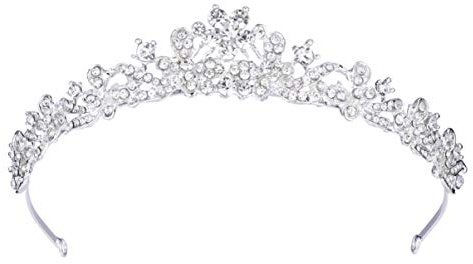SOLUSTRE Copricapo da Sposa da Sposa da Diademi di Cristallo Copricapo Gioielli per Capelli da Ragazza per Banchetti Matrimonio Festa di Natale
