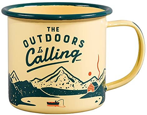 Gentlemen’s Hardware GEN321 Enamel Mug, 325 milliliters, Beige, Green, 11-Ounce