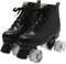 XVBVS Rollschuhe für Herren Damen, PU-Leder High-Top Rollschuhschuhe Zweireihige Roller Skates für Indoor Outdoor (43,Black)