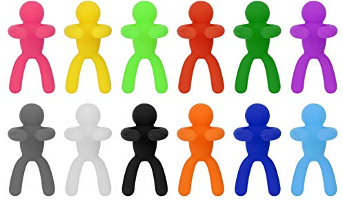 Joyzan Marcadores de Vidrio Silicona Identificador Vasos Copa Reutilizable Identificadores Bebidas Accesorios Etiquetas para Copas Champán Bar Fiesta Decoraciones Juego Vino Fiestas Casa, 24Pieza